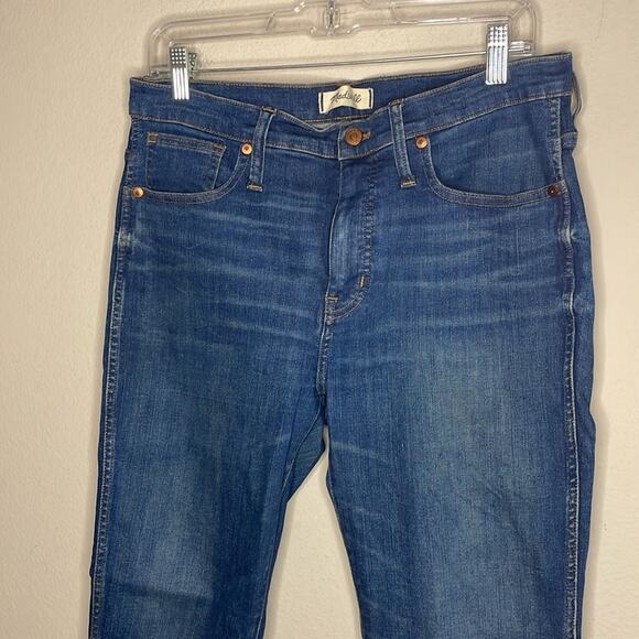 Madewell 9” High Rise Skinny Blue Denim Jeans Pants Women’s Size 31 Raw Hem - Picture 3 of 11